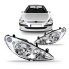 Farol Peugeot 307 2003/ Cromado Com Auxiliar Farol Peugeot 307 2003/ Cromado Com Auxiliar