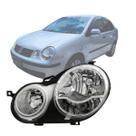 Farol polo 2003 2004 2005 2006 lado esquerdo mascara cromada