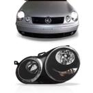 Farol Polo Hatch Sedan 2003 2004 2005 2006 Máscara Negra