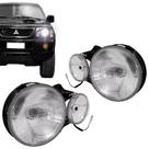 Farol Principal Duplo Mitsubishi L200 Quadrada 2000 a 2003 - Jogo de Farol com Suporte
