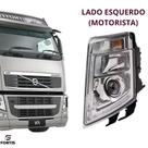 Farol Principal Volvo FH FM 2010 a 2014 Máscara Negra com Pisca Integrado Lado Esquerdo