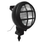 Farol Redondo 157Mm Com Grade Trator Cas e articulado com alca carcaca refletor e grade em aco lente difusa de vidro lampada H1