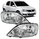 Farol Renault Logan 2011 2012 2013 Cromado Farol Renault Logan 2011 2012 2013 Cromado
