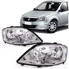 Farol Renault Logan Hatch/Sedan 2010 2011 2012 2013 Máscara Cromada Farol Renault Logan Hatch/Sedan 2010 2011 2012 2013 Máscara Cromada