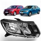 Farol Renault Logan Sandero 2015 2016 2017 2018 Mascara Negra Direito Passageiro
