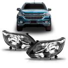 Farol s10 trailblazer 2017 2018 2019 eletrico com motor com led friso cromado