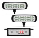 Farol Strobo Estrobo Safetycar Luz Milha Slim Led Azul Carcaça Preta Par