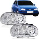Farol volkswagen golf 1999 a 2006 cromado sem auxiliar
