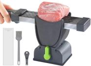 Fatiador de carne para carne crua fresca, cortador aço inoxidável de espessura ajustável para cozinha panela churrasco