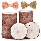 Fatias de madeira 5ARTH Natural Pine, 30 unidades de 7 a 8 cm com orifício e corda Fatias de madeira 5ARTH Natural Pine, 30 unidades de 7 a 8 cm com orifício e corda