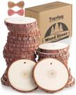 Fatias de madeira Travlog 30 peças de artesanato natural DIY 8-9 cm