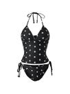 Fatos de banho Tankini Verdusa Polka Dots, 2 peças em preto/branco