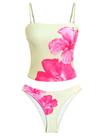 Fatos de banho Tankini ZAFUL Floral Bandeau Tummy Control para mulheres