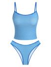 Fatos de banho Tankini ZAFUL Tie Front Tie Abdominal para mulheres Fatos de banho Tankini ZAFUL Tie Front Tie Abdominal para mulheres