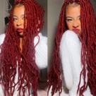 Faux Locs Crochet Hair Aayubb Burgundy Soft Locs 66 cm, 7 pacotes