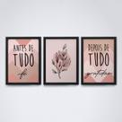 fé e gratidão antes de tudo tons v8com moldura preta A4