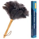 Feather Duster Aldwin Genuine Avestruz de 41 cm com cabo de madeira