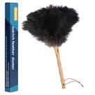 Feather Duster Aldwin Ostrich 41 cm com cabo de madeira preto