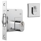 Fechadura 1005 com Trinco Rolete e Roseta Quadrada Cromado - 10892 - STAM