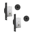 Fechadura 1008 Par Trava Auxiliar Tetra Chave Porta Correr/Bater Roseta Redonda Preto Fosco 30mm Stam Fechadura 1008 Par Trava Auxiliar Tetra Chave Porta Correr/Bater Roseta Redonda Preto Fosco 30mm Stam