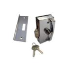 Fechadura 3530 bico de papagaio para porta de correr + contra fechadura 3230 v/a - Cromado