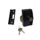 Fechadura 3530 bico de papagaio para porta de correr + contra fechadura 3230 v/a - Preto