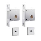 Fechadura Auxiliar Stam 1010 Roseta Quadrada Classic Cromada Kit com 2 Peças