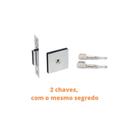 Fechadura auxiliar trava segurança tetra pado 1500 cromada quadrada 40mm