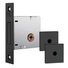 Fechadura Auxiliar Trava Stam 1004 Inox Roseta Quadrada Preto Fechadura Auxiliar Trava Stam 1004 Inox Roseta Quadrada Preto
