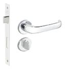 Fechadura Banheiro Cromada 40mm Zamac Duna Imab Roseta Redonda