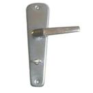 Fechadura Banheiro Cromo Inox Acabamento Inox Broca 40 Eixo 53 Chave Fixa Maçaneta Alavanca