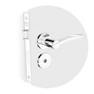 Fechadura Banheiro Horus Reta Roseta Redonda Ros22 Cromado 40mm (40x53) Soprano