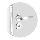 Fechadura Banheiro Paliway Reta Roseta Redonda Ros22 Cromado 40mm (40X53) Soprano