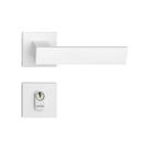 Fechadura Beethoven Branco Texturizado Externa Cromo Acetinado Fechadura Beethoven Branco Texturizado Externa Cromo Acetinado