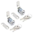 Fechadura Cam para Armário Qjaiune 22 mm, Cilindro com Acabamento Niquelado, Kit com 2