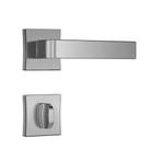 Fechadura Classic 3800 Banheiro Roseta Quadrada Cromo Escovado 55mm Stam