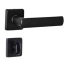 Fechadura DAMA Banheiro Preta Arouca Roseta Quadrada Inox