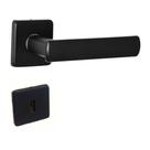 Fechadura DAMA Interna Preta Arouca Roseta Quadrada Inox
