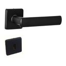 Fechadura DAMA Preta Arouca 40mm Roseta Quadrada Inox