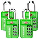 Fechadura de bagagem SURE LOCK aprovada pela TSA, verde reinicializável de 4 dígitos