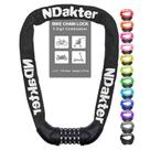Fechadura de corrente de bicicleta NDakter, combinação de 5 dígitos, anti-roubo, 2 m