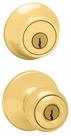 Fechadura de entrada Kwikset 96900-250 Polo com trava de latão polido