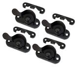 Fechadura de janela QCAA Steel CTC de 5 cm, preto fosco, pacote com 4