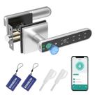 Fechadura de porta com impressão digital BIWIBON 5 em 1 Smart APP Silver