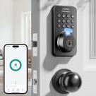 Fechadura de porta com impressão digital Deadbolt Ulecoce Keyless Entry preta