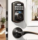 Fechadura de porta com impressão digital Veise com 2 alças de alavanca em bronze