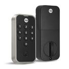 Fechadura de porta frontal Deadbolt Yale YED210-NR-619 de níquel acetinado