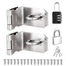 Fechadura de porta Hasp Latch de 10 cm em aço inoxidável Sunxeke 304, pacote com 2