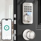 Fechadura de porta Ulecoce Fingerprint Keypad Deadbolt com conjunto de alças