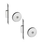 Fechadura de Segurança Trava Tetra Auxiliar 11000 Dupla Redonda Inox Polido Par 40mm Pado